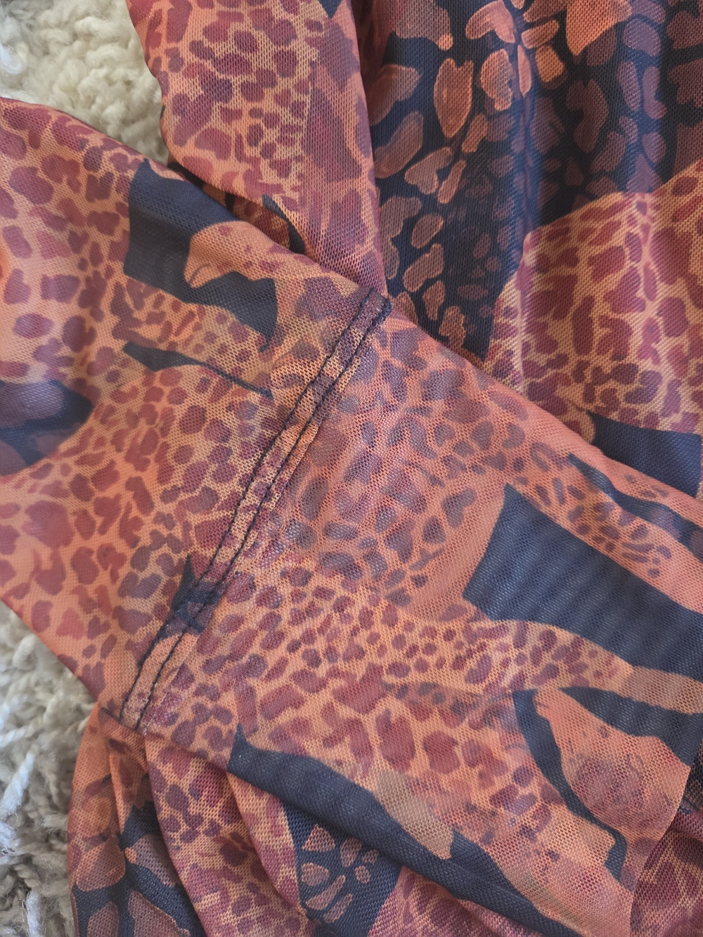 FARM Rio Orange and Black Giraffe-Print Long Sleeve Top - Picture 2 of 4